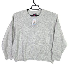 Womens Vince Camuto Gray Crewneck Sweater Acrylic Blend Stretchy & Soft Size L